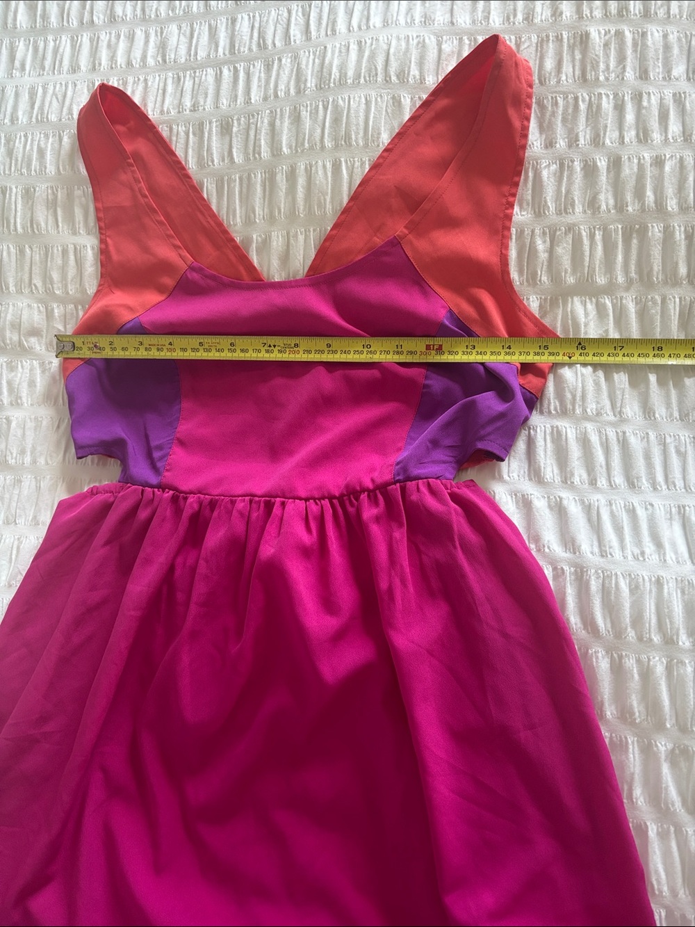 Roxy Colorblock Summer Dress in Magenta, Purple & Coral - Picture 7 of 9
